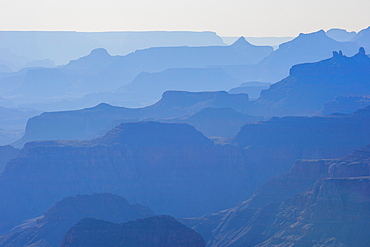 Backlight of the cliffs of the Grand Canyon, UNESCO World Heritage Site, Arizona, United States of America, North America