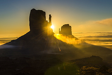 Monument Valley at sunrise, Arizona, United States of America, North America