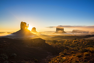 Monument Valley at sunrise, Arizona, United States of America, North America