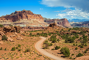 Road leading through the Capitol Reef National Park, Utah, United States of America, North America