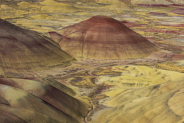 The colourful hills of the Painted Hills unit in the John Day Fossil Beds National Monument, Oregon, United States of America, North America