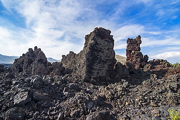 Cold lava walls in the Craters of the Moon National Park, Idaho, United States of America, North America