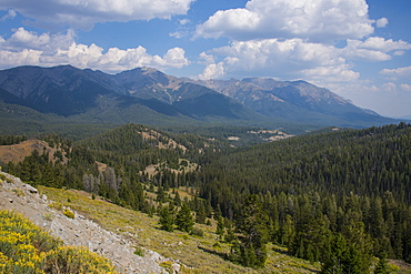 View over the Sawtooth National Forest north of Sun Valley, Idaho, United States of America, North America