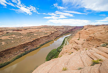 View over the Colorado River from the Slickrock trail, Moab, Utah, United States of America, North America