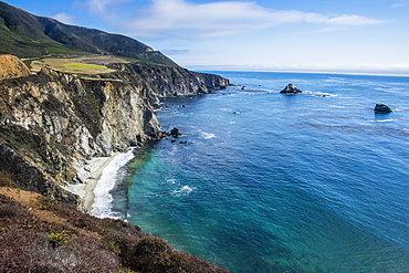 The rocky coast of the Big Sur near Bixby bridge, California, USA