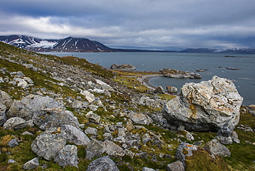 The rocky bay in Alkhornet, Svalbard, Arctic