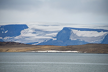 Huge glacier in Bjornsund, Svalbard, Arctic