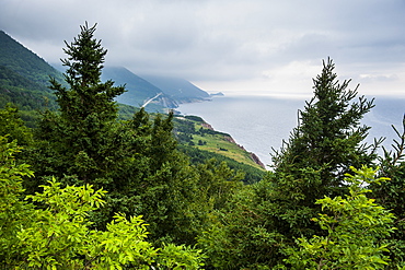 View over the coastline of the Cape Breton Highlands National Park, Cape Breton Island, Nova Scotia, Canada, North America 