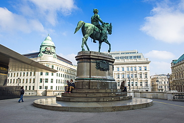 Statue of Archduke Albrecht, Duke of Teschen, in front of the Albertine, Vienna, Austria, Europe