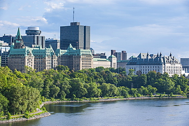 View over Ottawa from Nepean Point, Ottawa, Ontario, Canada, North America