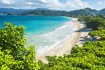 View over the beach of Grande Anse, Grenada, Windward Islands, West Indies, Caribbean, Central America