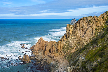 Rocky cliffs at Europe´s most western point, Cabo da Roca, Portugal, Europe