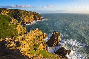 Rocky cliffs at Europe´s most western point, Cabo da Roca, Portugal, Europe