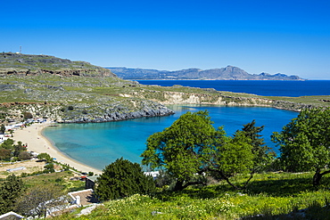 Pallas beach in Lindos, Rhodes, Dodecanese Islands, Greek Islands, Greece, Europe