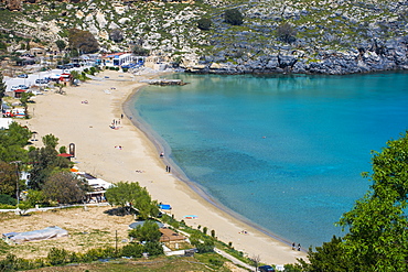 Pallas beach in Lindos, Rhodes, Dodecanese Islands, Greek Islands, Greece, Europe