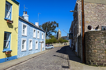 Old houses in St. Anne, Alderney, Channel Islands, United Kingdom, Europe 