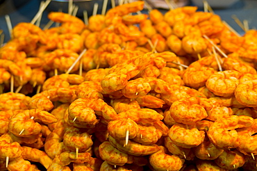 Shrimps on a food stall, Ho Chi Minh City (Saigon), Vietnam, Indochina, Southeast Asia, Asia