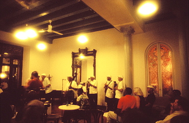 Musicians playing in a bar, Havana, Cuba, West Indies, Central America