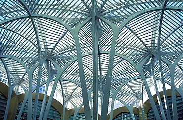 Detail of the roof structure in the interior of BCE Place, Toronto, Ontario, Canada, North America