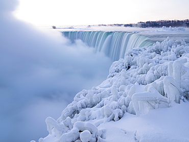 Canadian Falls in winter, Niagara Falls, Ontario, Canada, North America