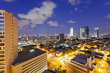 Skyline at dusk, Tel Aviv, Israel, Middle East