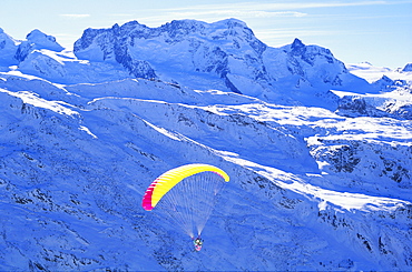 Ski parasailing, Zermatt, Switzerland, Europe