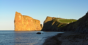 Perce Rock and the Gulf of St. Lawrence, Perce, Gaspesie, Quebec, Canada, North America