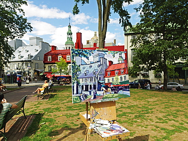 Painting depicting Rue Ste-Anne, Place d'Armes, Quebec City, Quebec, Canada, North America