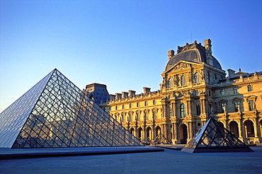 The Louvre and Pyramid by I M Pei, Paris, France, Europe