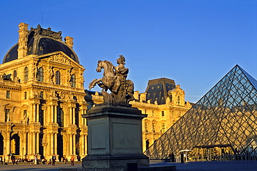 The Louvre and Pyramid by I M Pei, Paris, France, Europe