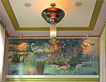 Painting by Earl La Pan, Victor Hotel, South Beach, Miami, Florida, United States of America, North America