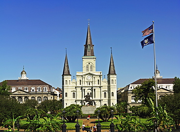 St. Louis Cathedral, Jackson Square, French Quarter, New Orleans, Louisiana, United States of America, North America