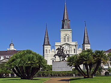 St. Louis Cathedral, Jackson Square, French Quarter, New Orleans, Louisiana, United States of America, North America