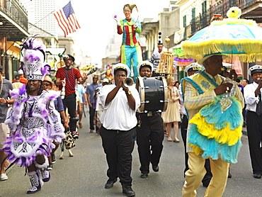 Second line parade, French Quarter, New Orleans, Louisiana, United States of American, North America