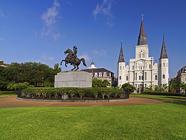 St. Louis Cathedral, Jackson Square, French Quarter, New Orleans, Louisiana, United States of America, North America