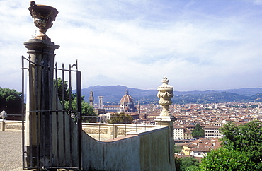 View of Florence skyline from Giardino Bardini, Florence, Tuscany, Italy, Europe