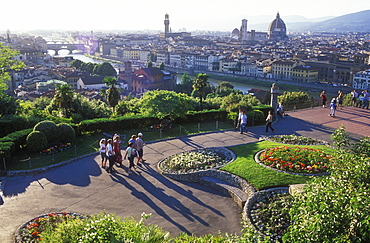 Overview of the city skyline from Piazza Michelangelo, Florence, Tuscany, Italy, Europe