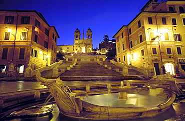 The Spanish Steps at dawn, Rome, Lazio, Italy, Europe