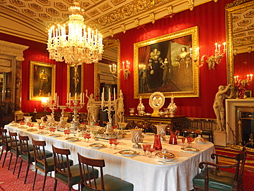 The Great Dining Room, Chatsworth, the home of the Duke of Devonshire, Bakewell, Derbyshire, England, United Kingdom, Europe