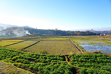 Landscape on the RN34 route close to Antsirabe, Central Madagascar, Africa