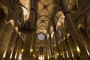 Catalan Gothic church of Santa Maria del Mar, Barcelona, Catalonia, Spain, Europe