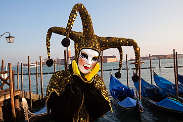 Carnival masks and costumes during Venice Carnival, St. Mark's Square, Venice, Veneto, Italy, Europe