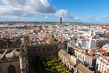 View of Seville from Giralda bell tower, Seville, Andalucia, Spain, Europe 