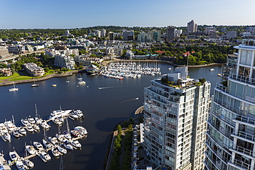 Aerial view, False Creek, Vancouver, British Columbia, Canada, North America