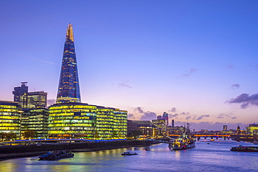 The Shard and City Hall by River Thames, Southwark, London, England, United Kingdom, Europe