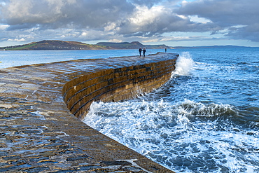 The Cobb Harbour Wall, Lyme Regis, Jurassic Coast, UNESCO World Heritage Site, Dorset, England, United Kingdom, Europe