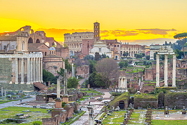 Forum at sunrise, UNESCO World Heritage Site, Rome, Lazio, Italy, Europe