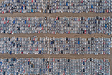 New cars, Tilbury Docks, Tilbury, Port of London, Essex, England, United Kingom, Europe