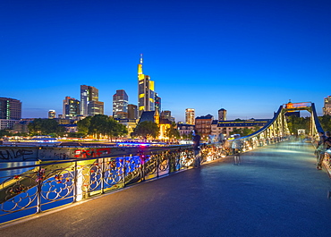 City skyline across River Main, Frankfurt am Main, Hesse, Germany, Europe