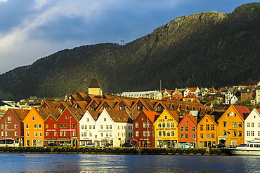 Hanseatic wooden waterfront commercial buildings of the Bryggen (the dock), UNESCO World Heritage Site, Bergen, Hordaland, Norway, Scandinavia, Europe